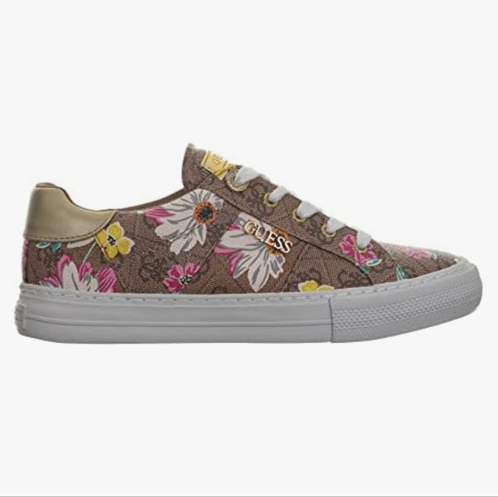 GUESS Womens Loven Sneaker Brown Size 10 - Picture 2 of 5